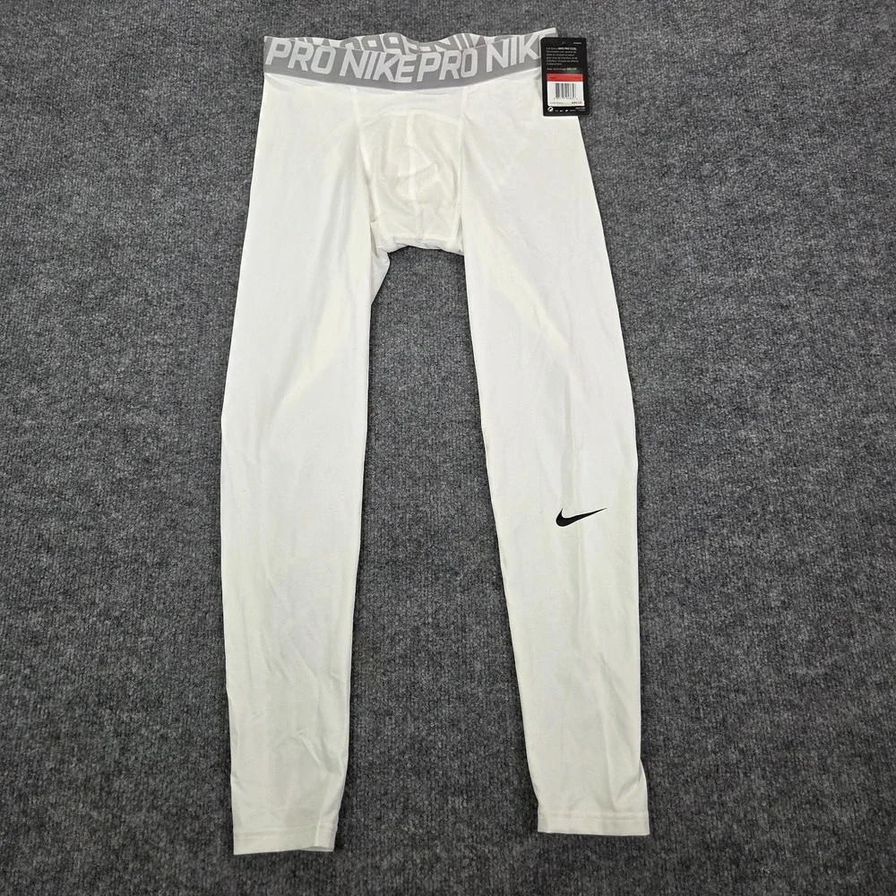 NWT Nike Pro compression training‎ Pants 703098-100 White long pants Mens Large